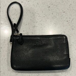 Coach Black Leather Wristlet